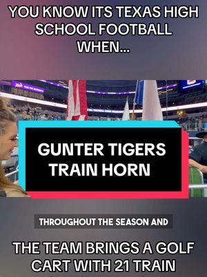 The Gunter Tigers Golf Cart Train Horn system can make a #CollegeFootball cannon sound quiet😂 This thing is loud and you could here it all through @Dallas Cowboys #attstadium and Jay told me all about it and take it from me you don’t want to be in front of it when the Tigers score!  #football #uilstate #uiltexas #statechampionship #hsplayoffs #footballtiktok #footballgame #footballteam #txhsfb #hsfootball #fridaynightlights #texas #gunter #txhsfootball #footballplayer #footballseason #footballgameday #hsfootball #footballstadium #fy #fyp 