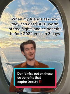 Comment ✅ for a checklist of all the benefits of my favorite cards that expire December 31st ‼️ Did you know the average credit cardholder leaves $300 worth of credit card credits and benefits unused every year 🤯 That’s like a free flight or a hotel stay that you could’ve taken 🥲 If you don’t want to deal with tracking all of your benefits yourself, Kudos has a feature called Hidden Perks that’ll automatically check your card’s benefits for you 👀 It’ll even give you real time notifications for usable perks AND let you know when they’re about to expire - like that airline credit that can be used for free flights 😉 Oh and did I mention it’s totally FREE 😍 Comment ✅ for more details and follow @joinkudos for more credit card and travel tips!  #joinkudos #travelcreditcards #creditcardpoints #creditcardsforbeginners #creditcards #pointsandmiles #tipsandtricks #traveltiktok #travel #traveldeals #traveltips #freetravel #creditcardpoints #amex #chase #capitalone 