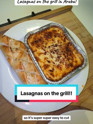 Yum!  We love this meal!  Its so good!!  Lasagnas on the grill from Superfood!  #aruba #arubavacationtips #onehappyisland #lasagna #italian #dinner 