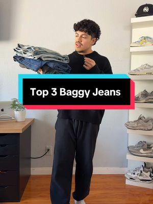 My Top 3 Baggy Jeans 👌🔥 Many more to try but from the ones I own these are some of the best! #mensfashion #baggyjeans #abercrombie #gap #pacsun #fypシ゚viral 