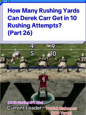 How Many Rushing Yards Can Derek Carry Get in 10 Rushing Attempts? #football #nfl #madden #madden25 #fyp #neworleans #neworleanssaints #lasvegas #lasvegasraiders #oakland #oaklandraiders #derekcarr 