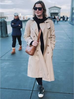 San Francisco winter vibes in a thrifted outfit. #sanfrancisco #sanfranciscostyle #thriftfinds #thrifted #thriftstyle #trenchcoat #rainydayoutfit #rainydayvibes