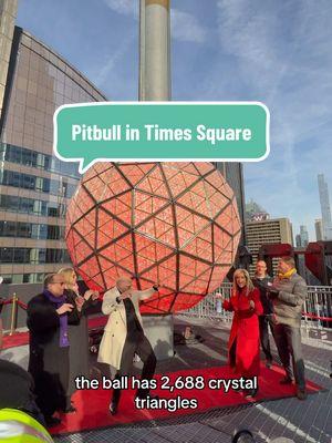 @Times Square NYC New Year's Eve Ball was unveiled with @Pitbull and @Joy Mangano co-founders of @shopcleanboss • There are 2,688 crystals showcasing one of two special patterns The Ball weighs 11,857 pounds It is the most famous Ball in the world. Where will you be watching the Ball drop this year? #newyearseve #newyearseveball #timessquare #balldrop #pitbull #timessquarenyc #timessquareball #nyc #happynewyear