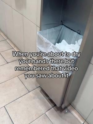 Who can relate #public #restroom #handdryer #germs #momlife #momhumor #clingcatch #dadegreg #fyp 