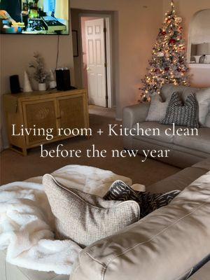 New Year Cleaning! Living room + kitchen.  #cleanwithme #cleaningtiktok #CleanTok #cleaningmotivation #newyearcleaning #cleaning #cleaningtok #sahm #sahmtok #MomsofTikTok 