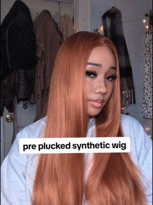 I was scared the color won't fit me but I'm obsessed 😍 #syntheticwig #prepluckedwig #TikTokShop #tiktokshopwigs #wig #wigs #gingerwig #hairtok #wigtok 