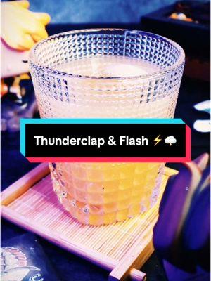 Thunderclap & Flash from Demon Slayer ⚡️🌩️ - - - - #nerdytavern #cocktails #mixology #demonslayer #kimetsunoyaiba #zenitsu #zenitsuagatsuma #thunderbreathing #aleksle #anime #crunchyroll @crunchyroll @canadadry 