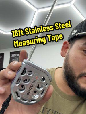 This 16ft measuring tape features a durable all-metal construction with stainless steel, a magnetic tip for easy attachment, a self-locking mechanism for precise measurements, and a retractable design for convenient storage. #MeasuringTape #Tools #DIY #HomeImprovement #StainlessSteel #Magnetic #SelfLocking #Retractable #AllMetal