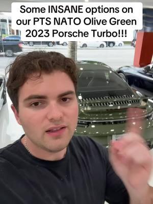 Some INSANE options on our PTS NATO Olive Green 2023 Porsche Turbo! Shoot us a message for further inquires!!! - #fyp #porsche #porscheturbo #911turbo #carsoftiktok #carsontiktok #carsforsale #review #carreview #flc