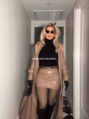 Grwm 🍎 skirt and coat from @Diva Boutique Online  #nyc #nycfashion #nycoutfit #nycfit #nyclife #newyorkfashion #coat #bouncyhair #grwm #grwmnyc #leatherskirt #minikelly #hermeskelly #kellybelt 