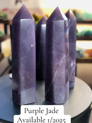 You may have heard of unicorn stone and some other purple beauties. Have you ever seen purple jade? Rarely found with pure color and normally in small form like small spheres or towers. Available 01/2025. #purplelover #purple #startwearingpurple #prince 