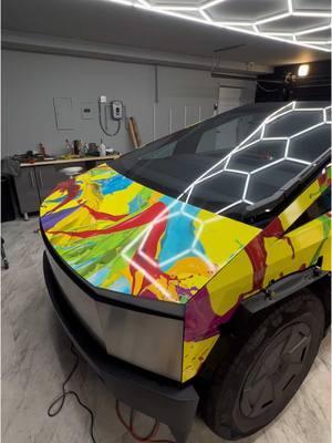 Wrapping a Cybertruck in Paint Splatter🎨 #vinylwrap #carwrap #vinylwrapping #carwrapping #wrapping #wraps #wrappedcars #vehiclewrap #trending #foryou #fyp #elonmusk #tesla #cybertruck #carsoftiktok 