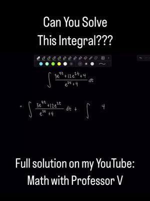 Here is your 10th of "13 Integrals in 13 Days" COUNTING DOWN to 2025!  Were you able to solve it? Let me know in the comments below! 👇🏻  Need help with Calculus or your other math classes? Look no further! Math with Professor V is to the rescue! I have full length video lectures and short form videos on my YouTube channel breaking down various units into fun, digestible topics. Sequences and series, integrals, learning differentiation techniques, and all other things Calculus related are explained on my youtube channel! New uploads daily, link in bio! Xoxo, Professor V  #mathwithprofessorv  #mathvideos #calculus #ratesofchange #averagerateofchange #factoring #limits #partialderivative #integrals #integration #usubstitution #substitutionmethod #mathprofessor #youtuber #youtubemath #calculushelp #improperintegrals #calculustutorials #stem #calculusprofessor #studyingcalculus #integrationtutorials #finalexams #calculusstudents #calculuslectures #surfacearea #sequencesandseries #infiniteseries #surfaceofrevolution #absolutevalue 