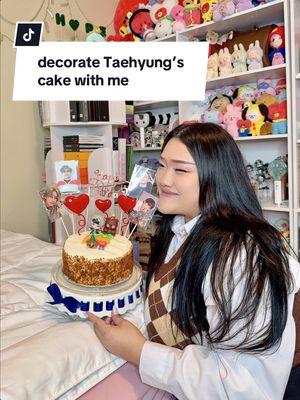 decorating my boyfriend’s cake   Taehyung, Please stay healthy, another year of success, may your smile and laugh never fade away! Drop your bday wishes for Tae here 🤭 #bts #btsv #kimtaehyung #taehyung #v #happybirthday #happybirthdaytaehyung #happybirthdayv #taehyungbirthday #fyp #foryou #decor #cake #birthday #fangirl #btsarmy #army