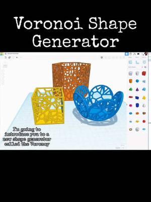 TinkerCAD Tips!  Voronoi Shape Generator. #tinkercad #tinkercaddesign #tinkercadtips #tinkercadtip #3dprint #3dprinter #3dprinting #3dprintok #printok3d #printok #fyp #fypage #foryoupage