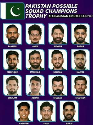 PAK champions trophy squad announced #ct #foryou #foryoupage #fypシ゚viral #ground @Pakistan Cricket Board 