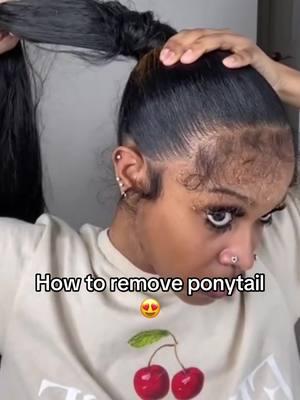 How to remove ponytail😍 #ponytails #sleekponytail #extended #hairtutorial 