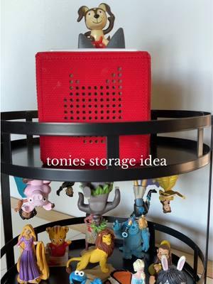 If you have approximately a million @tonies US like we do 🤪 here’s a simple storage hack! Grab a metal lazy Susan (thanks @target ). All of the tonies are magnetic and will stick right to it! Allows your child to easily grab them and put them away too 👌🏼 #toniebox #tonies #toniesstorageideas #tonie #organizedhome #organize #organization #toyorganization 