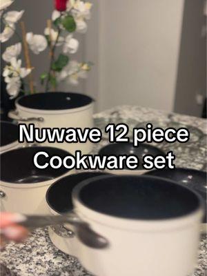 @NUWAVE Home & Kitchen              This set has a non-stick cooking surface with a stainless steel induction plate at the bottom.                                             This vanilla cream color is everything! #livewellforless #nuwavenow #nuwaveoffical  