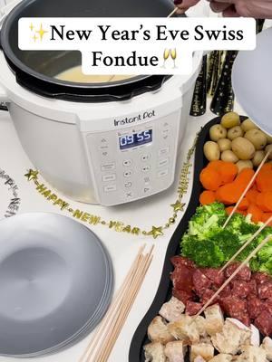 Fondue? FonDONE. ✅ You can check "appetizer" off your NYE party to-do list, because we’ve got it covered. 😋 Creamy Swiss Fondue stays hot all night in the Instant Pot. Save the recipe at the link in our bio. ✨ #instantpot #instantpotofficial #fondue #swissfondue #hosting #hostinginspo #holidayhosting #dessert #cheese