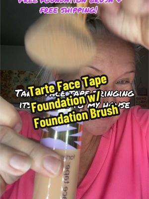 #creatorsearchinsights if you haven’t tried the tart face tape foundation what are you waiting for? It comes with this foundation brush for free. That’s crazy good!  #tarte #tartefacetape #tartefoundation #foundation #tartecosmetics #makeup #foundationbrush #grwm @tarte cosmetics #tartefacetapefoundation 