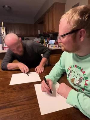 Trent drawing a couple of hybrids with his brother, Trevor!  #autismfamily #drawing 