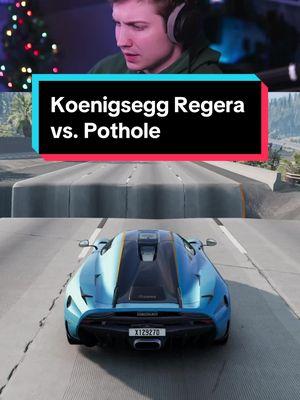 Koenigsegg Regera Over Pothole #beamng #beamngdrive #beammgcrash #koenigsegg #hypercar #pothole 