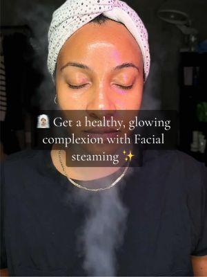 Facial steaming | 🧖🏽‍♀️🖤 Facial steaming is one of the simplest yet most effective ways to boost your skincare routine! 🫧 Steaming opens up your pores, helping to cleanse deeply and remove impurities, while also increasing blood circulation, which can promote a healthy, glowing complexion. ✨ With regular use (about 2-3 times a week), steaming can help improve skin texture, hydrate dry skin, and even reduce acne by clearing out pores. For the best results, steam your face for about 10-15 minutes, any longer and your skin may become overly dry. Ready to elevate your skincare game? Shop the facial steamer I use and enjoy clearer, smoother, and more radiant skin! 💧  #facialsteamer #glassskin #skincareroutine #facesteamer #skincareessentials #glassskinroutine #skincare #skinhealth #skincaretiktok 