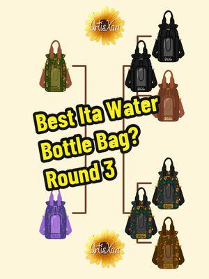 Mushroom Ita 🍄‍🟫 vs Lavender Ita 🪻 Vote for your favorite in the comments! ✨ Ita Water Bottle Bag Kickstarter link in my bio! ✨ #itabag #waterbottlebag #POTS #disabledownedbusiness #SmallBusiness #drinkwater #morel #lavender 