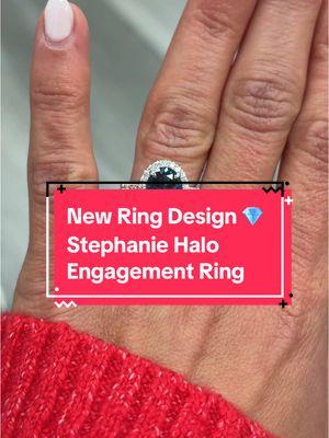 New ring alert🔔 Stephanie Halo Engagement Ring ➡️ Now available on our website 💎 Use code: HOLIDAYS for $100 off Now-NYE link in bio to buy  #fypシ #thediamonddaughters #custommade 