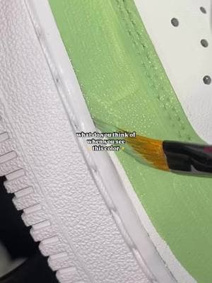 Your answer says a lot about you… 🌱☁️ #green #greenpaint #painting #customshoes #personalized #satisfying #brushedbysophh 