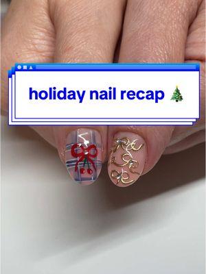 This is *the* best time of year for nail art 💅🏼🎄✨ #nailart #christmasnails #xmasnails #holidaynails #festivenails #nyenails #chromenails #3Dnails #bownails #plaidnails 