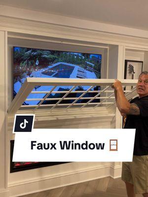 Coming in at number 4 in our Top 5 posts of the year, we have a faux window 🪟 that’s actually a TV 📺 with a live video feed to the backyard.🌳 A lot of you love it ❤️, while others love to hate it! ✨Tell us what you think in the comments! 💬 • • #top5 #interiordesign  #fakewindow #livefeed 