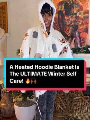 Who comes up with these lil fancy things?!? My mom was SO happy when I handing this to her, too! 🤭 Ok, @Bedsure 🙌🏾🔥 #heatedblanket #heatedhoodie #blankethoodie #winteressentials #staywarm #blanket #blanketlife #hoodie #snuggle #tiktokshopholidaydeals #tiktokshopholidayhaul #spotlightfinds #mademyyear 