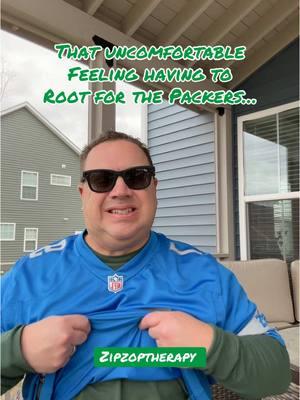 Green Bay Packers fan today… ouch! Hurts saying out loud. #greenbaypackers #detroitlionsfansbelike #cognitivedissonance #zipzoptherapy 