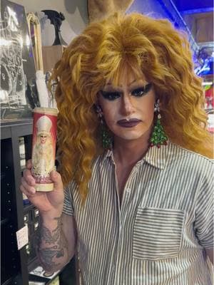 Sometimes your local queens just want a lil recognition!!! Kai Lee Mykels stopped by to make some adjustments to are drag prayer candles! You can catch her and Mani Queen January 12th for the Good vs. Evil Drag Brunch at @StreetCar520 we will be there, will you? . . #curiosities #oddities #odditiesandcuriosities #oddityshop #curiosityshop #cronkartandcuriosities #dontyoudeservesomethingweird #witchyvibes #witchythings #witchyshop #gayownedbusiness #queerownedbusiness #veteranownedbusiness 