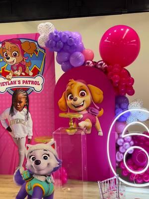 … come with your favorite event stylist to do a Skye Patrol party 💕✨ #pawpatrol #birthdayideas #birthdayparties #skye #capcut #fyp #bouncehouse #balloondecor #balloongarland 