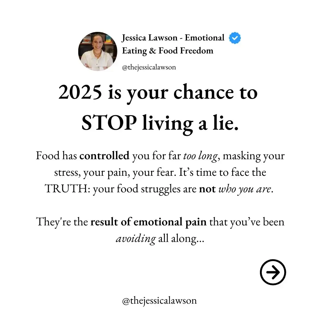 💬 COMMENT "READY" below to learn more about my coaching program and start breaking free from emotional eating today. 2025 is your year to finally break the cycle. ⬇️  You’ve built a career that’s crushing it, but food still has its grip on you. Here’s the real issue: No amount of success will fill the void that food is trying to numb. ❌ You own the boardroom but lose control when it comes to food. ❌ You’ve tried using the same discipline that drives your career to manage your eating—but it’s not working. ❌ The cravings, guilt, and shame are draining your energy, focus, and performance. The truth? Emotional eating isn’t your fault—it’s your brain trying to cope with stress.  💡 It’s not about willpower. It’s about addressing the root cause and breaking free from the behaviors holding you back.  Once you get this, you can approach food just like your career—strategically. ✅ Identify your triggers ✅ Build coping strategies that work ✅ Invest in yourself like you invest in your career ✅ Take control, break the cycle 2025 doesn’t have to be another year of fighting food. It’s time to make real progress. 👉 COMMENT "READY" below, and let’s work together to break free from emotional eating, boost your energy, and make 2025 your year of true food freedom. Let’s make it happen. #emotionaleating #foodaddict #foodaddiction #emotionaleatingcoach #emotionaleatingrecovery #weightloss #stresseating #wlscoach #weightlosscoach 