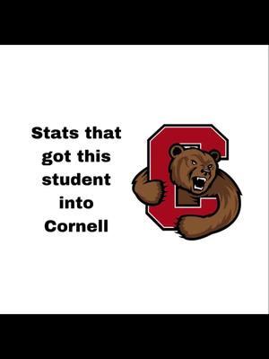 Stats that got me into Cornell! 🎓 Link in bio to score your college app & essays and get accepted into your dream school 🚀 Comment what college you want to see next 🤗 #college #collegeacceptance #collegestats #collegeresults #collegedecision #cornell #cornelluniversity #ivyleague 