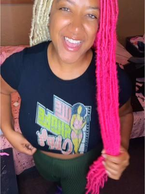 The finished product, pink faux locs 💖  #pinkfauxlocs #pinklocs #fauxlocs 