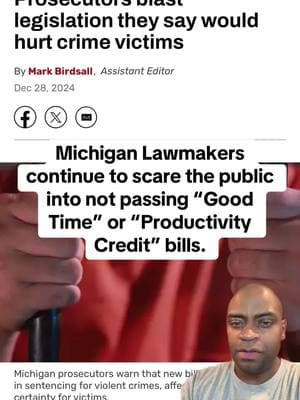 Michigan lawmakers are not the people who have to deal with unfair sentencing or other criminal justice issues, so they scare the public into thinking “good time” is bad. #greenscreen #michigan #goodtime #productivitycredits #reallifenews #lawmakers #laws #bills #lansing 