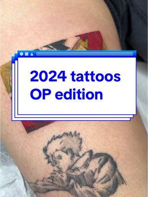 My fave one piece tattoos from 2024! :) #animetattoo #animetattooartist #onepiece #jujutsukaisen #luffy #onepiecetattoo #gojo #naruto 