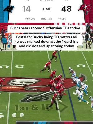 Bucky Irving TD bettors in shambles 😔 #nfl #nflbetting #nflbadbeats #buckyirving #buccaneers #panthers 