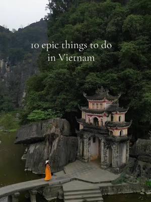 10 epic things to do in Vietnam. It’s the perfect winter escape ♥️ 1. Visit the Hanoi Train Street 2. Go to the Abandoned Water Park 3. Stay in a beautiful $30 a night hotel  4. Fire breathing dragon 5. Hike up to Mua Caves 6. See the Trang An caves  7. Get tailor made clothes in Hoi An 8. Release a lantern in Hoi An 9. Admire the pink church in Saigon 10. Visit the Mekong River Delta Which one is your favorite? #vietnamtravel #thingstodo  #vietnamtrip #ninhbinh #hanoivietnam