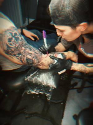 Puttin in work 💪 #creativetattoos #custom #foryou #fyp #femaleartist #tattoosoftiktok #femaletattooartist #tattoos #CapCut 