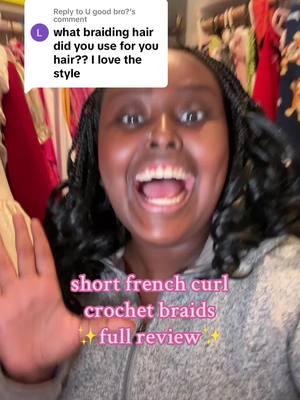 Replying to @U good bro? honest review of my short fench curl crochet braids experience!! #frenchcurlbraids #shortbraids #shortbraidstyles #blackgirlmagic #greenscreen #crochetbraids #greenscreenvideo 