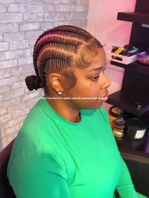 Here I am , back to the basics lol. #fyp #stitchbraids #hairtok #hairtutorial #braids #braidstyles #quickhairstyle #easyhairstyles #workouthairstyles #clt 