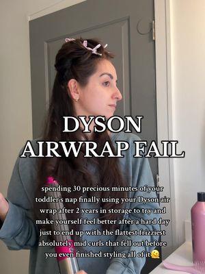 hi if you’ve ever used a dyson successfully pls advise on how to make it look less heinously ugly bc this week was already so awful and i am *this* close to throwing it in the river😭 #toddlermom #MomsofTikTok #momlife #dysonairwrap #dysonairwrapcurls #dysonairwraptutorial #dysonhair @Dyson USA @Kristin Ess Hair 