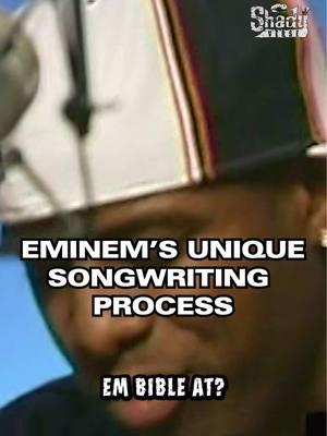 Ever wondered what an “Eminem Bible” might look like or how he organizes his rhymes at home? In his latest Shade 45 special, Eminem gives us a glimpse into his creative process, sharing details about his rhyme sheets—complete with spaghetti and yogurt stains. #shadyverse #eminem #rap #hiphop #slimshady #shade45 #siriusxm #interview 