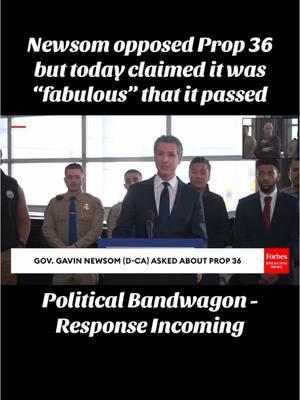 Gavin Newsom now pretending he supported Prop 36 to curtail retail theft. #bandwagon #prop36 #gavinnewsom #retailtiktok #theft #forbes #crime #crimetok #republican #republicansoftiktok #conservative #ca #cali 